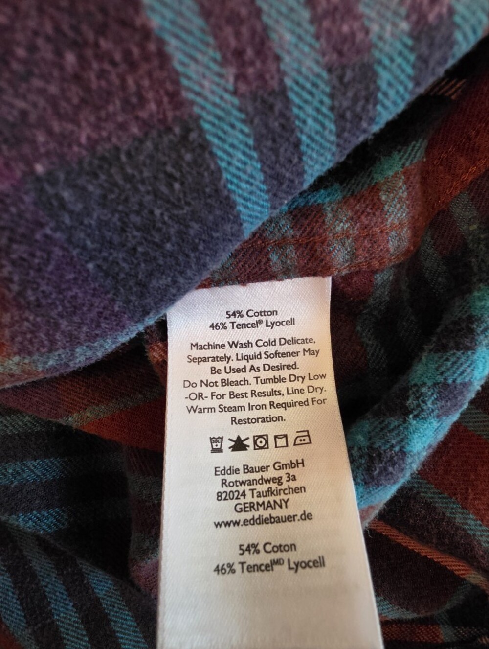 Eddie Bauer Plaid Flannel Button Down Shirt Women's Size TXL Tall XL Cozy - Picture 4 of 7